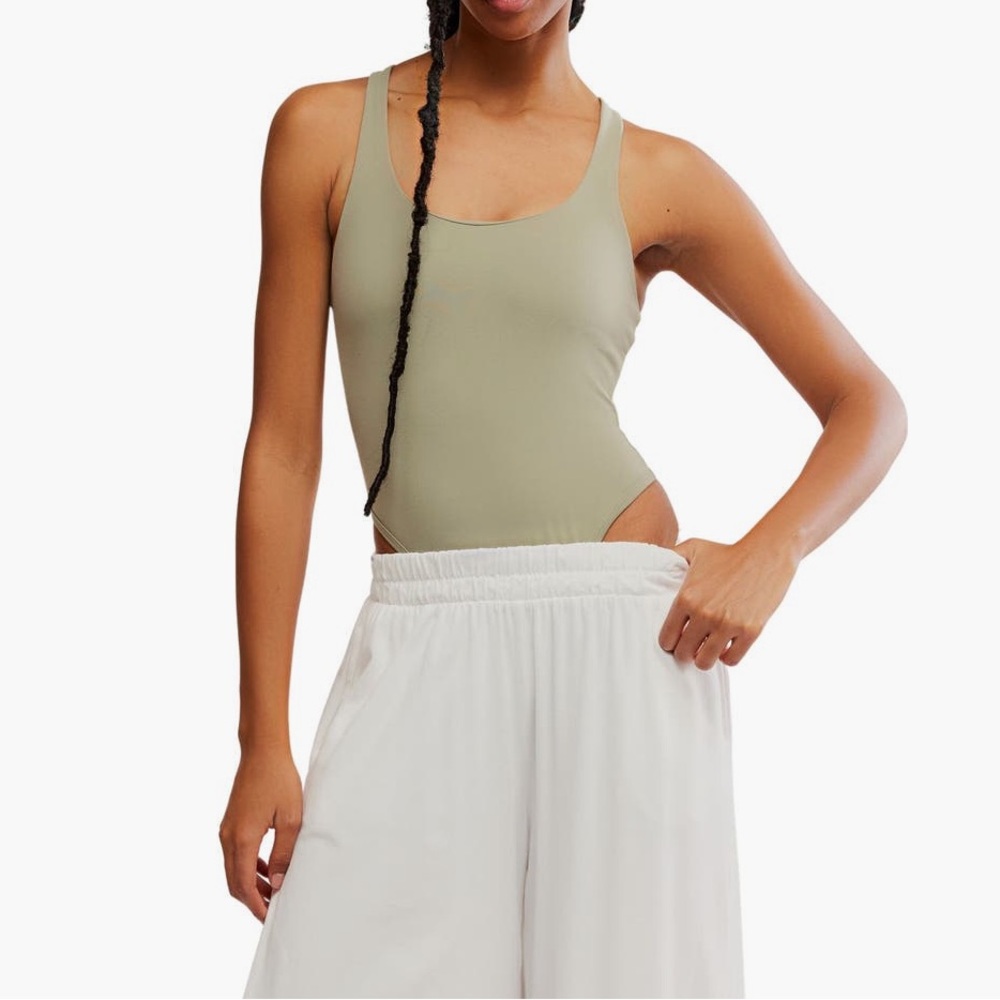 NWT Free People FP Movement Never Better Bodysuit in Sage | Size XS